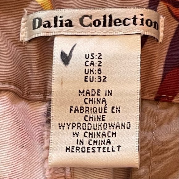Dalia Collection Women's Pants Capris Floral Size 2 Stretch - Picture 4 of 7